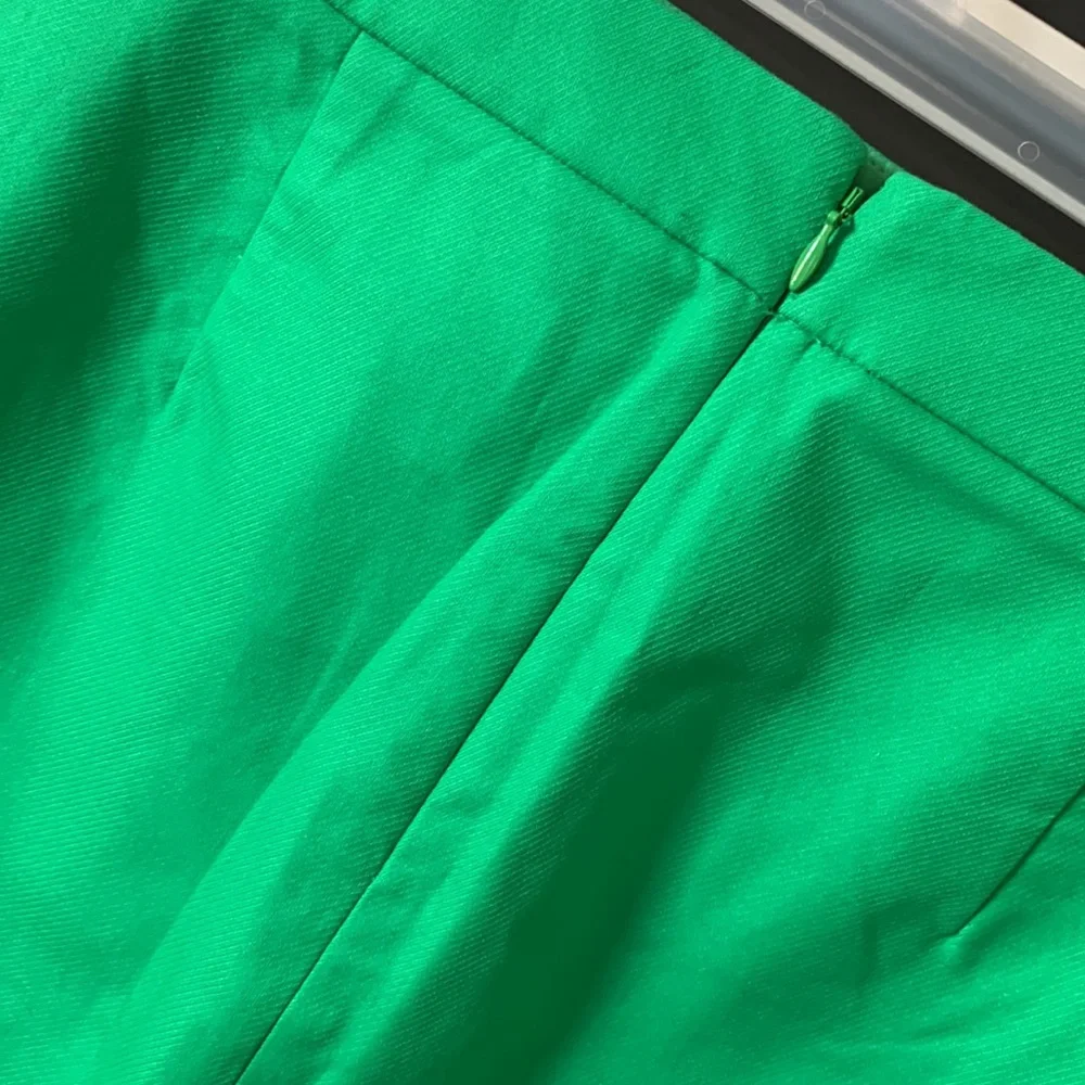 J. Crew Green Pencil Scalloped Hem Skirt